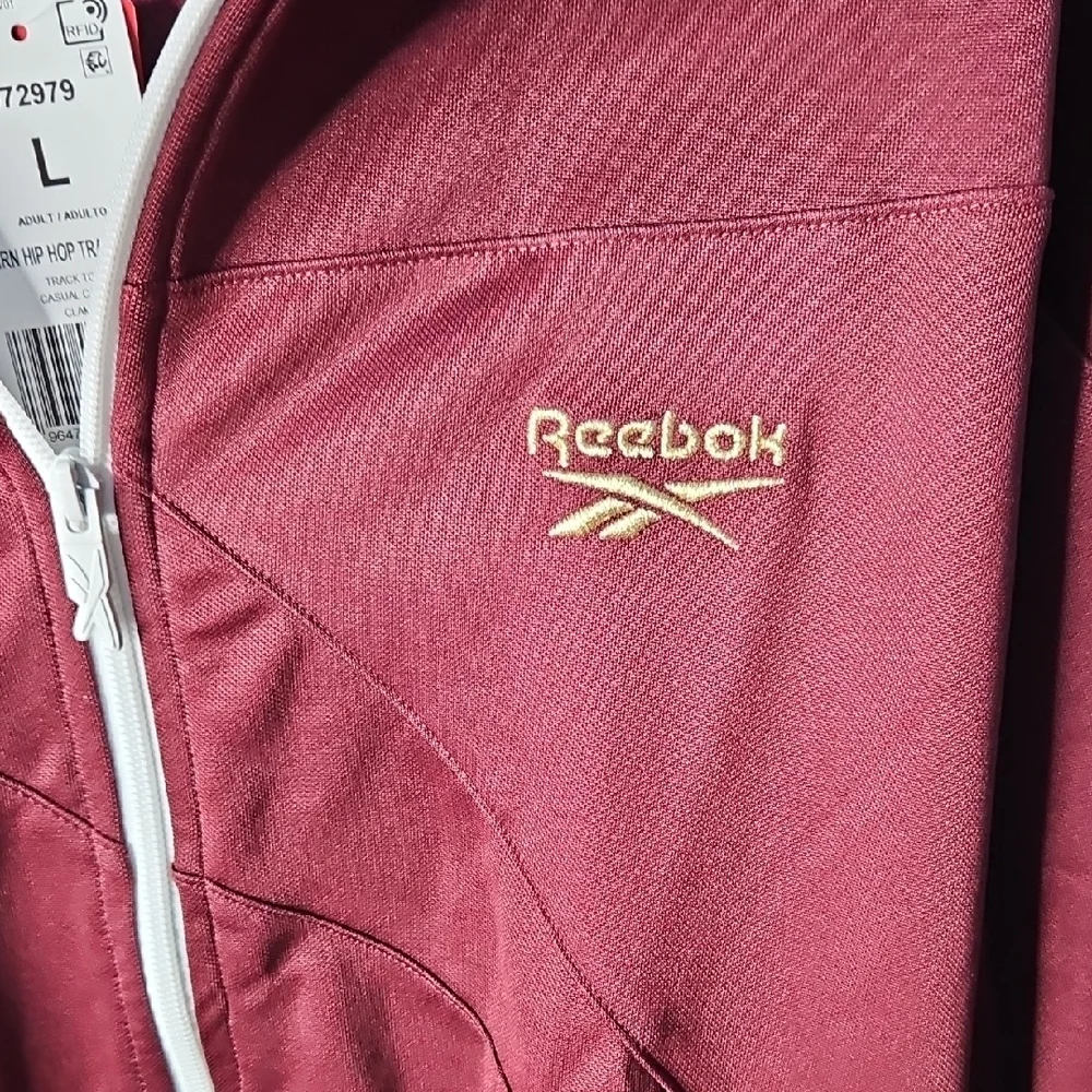 Reebok Men's Hip Hop Track Performance Jacket in Burgundy Large NWT